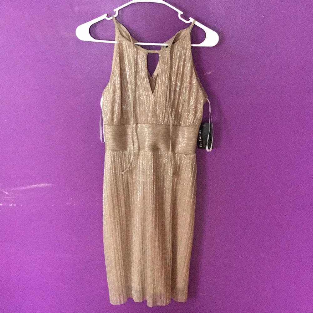 Gold pencil dress